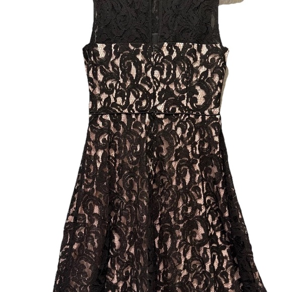 Maggy London Elegant Black and Pink Lace Dress - Picture 2 of 9